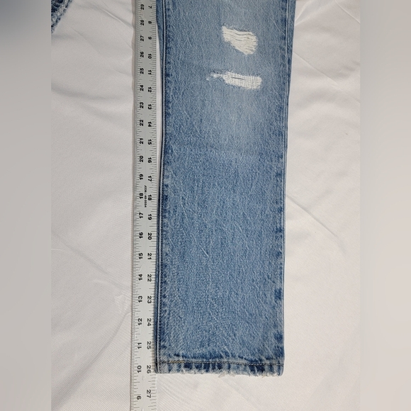 Levi's Premium 501 Original Cropped Womens Jean Size 23 X 26 Distressed Straight - Picture 5 of 16